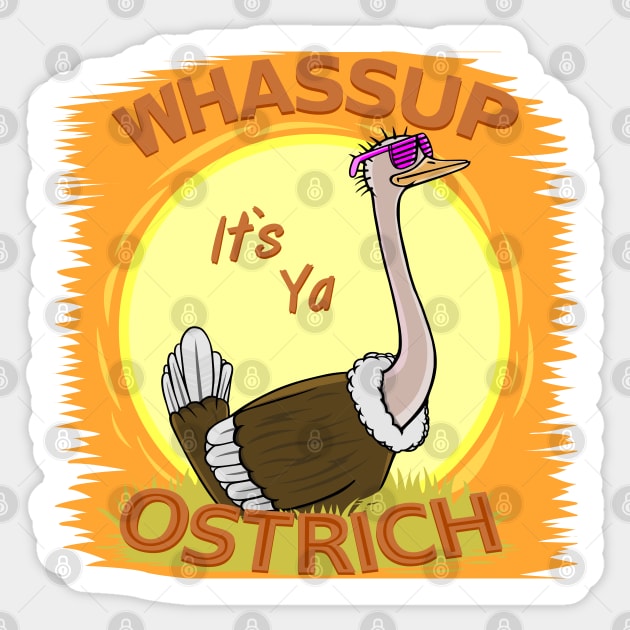 Smooth Ostrich (Female) Sticker by CivicMonsterDesigns